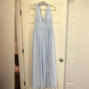 JJs House sky blue halter bridesmaid’s dress NWT